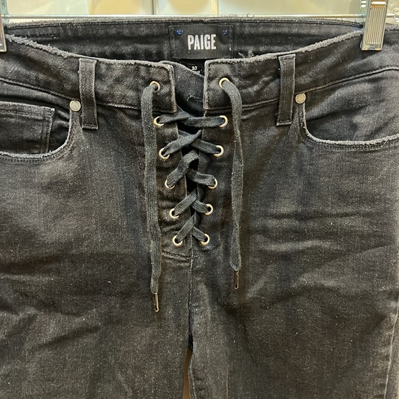 Paige black lace up jeans - Picture 3 of 11